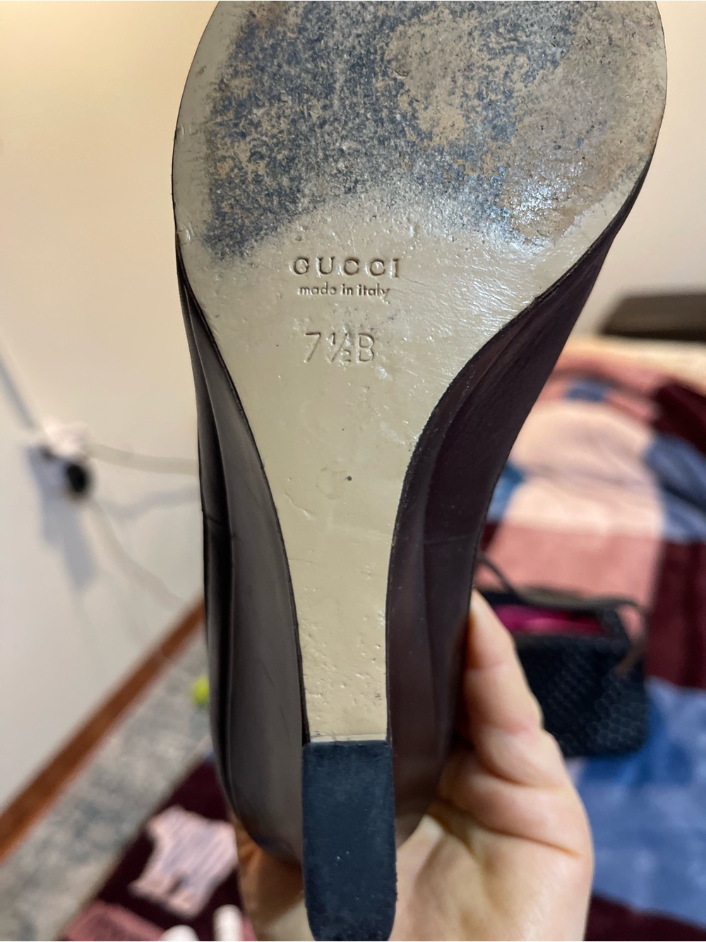 Gucci Black Peep-Toe Ankle-Strap Heels with Gold Horsebit - Picture 5 of 6